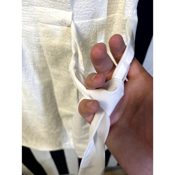 SANDRO Justin Broderie Anglaise-Paneled Jacquard Mini Dress White Size 40/L - Picture 3 of 12